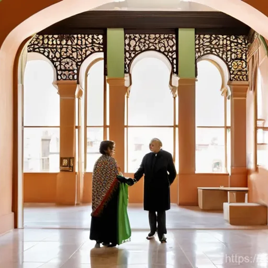 지방공무원 현장 체험기 - **Prompt:** A vibrant and welcoming scene inside a modern Spanish city hall ("Ayuntamiento"). A dive...