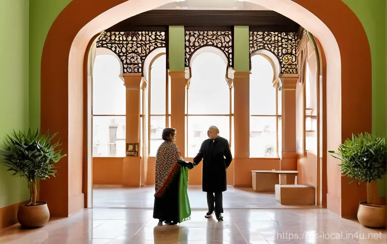 지방공무원 현장 체험기 - **Prompt:** A vibrant and welcoming scene inside a modern Spanish city hall ("Ayuntamiento"). A dive...