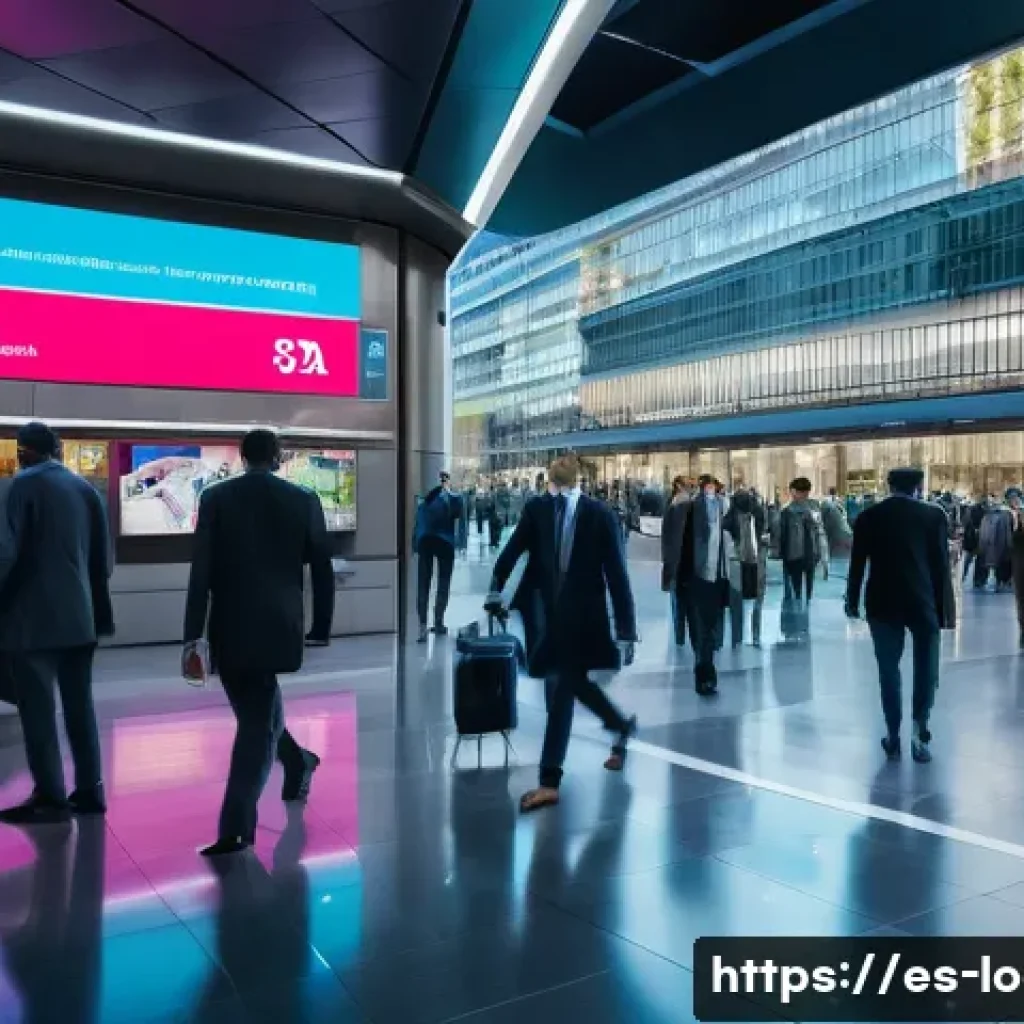 지방공무원 주요 근무지역 장단점 - A vibrant urban scene in Madrid featuring public officials dressed in professional attire with moder...