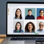 Home 20 지방공무원 시험 준비 커뮤니티 활용법 - A diverse online study group of Spanish civil service exam candidates gathered in a virtual video co...