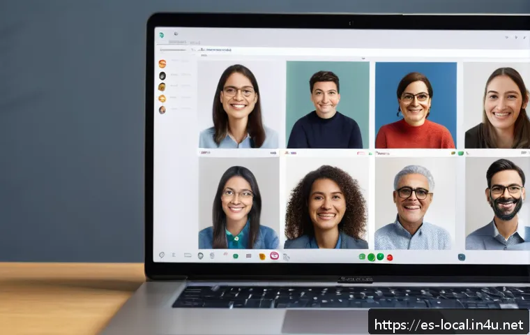 지방공무원 시험 준비 커뮤니티 활용법 - A diverse online study group of Spanish civil service exam candidates gathered in a virtual video co...