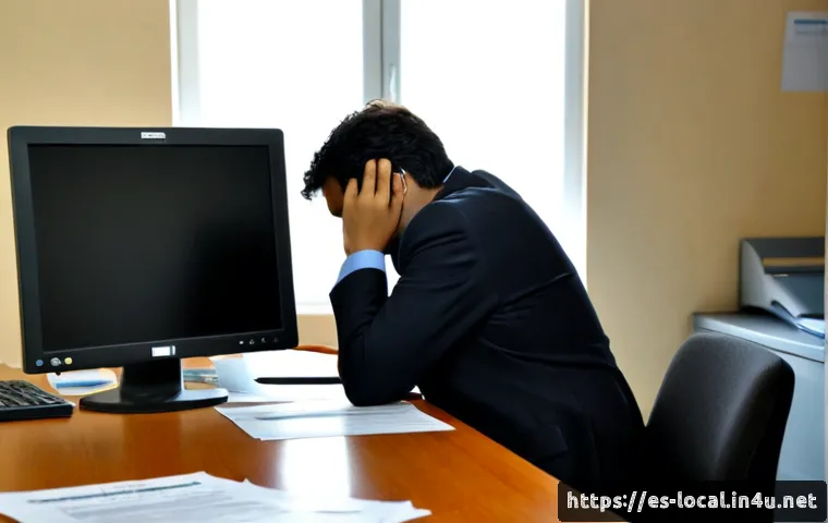 지방공무원 채용 과정에서의 실수 - Photorealistic municipal hiring office in Spain, a worried job applicant at a clean desk noticing a ...